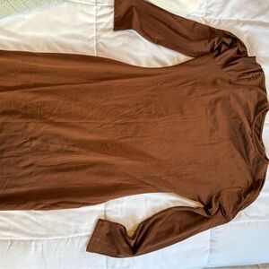 Brown Long Sleeve Dress